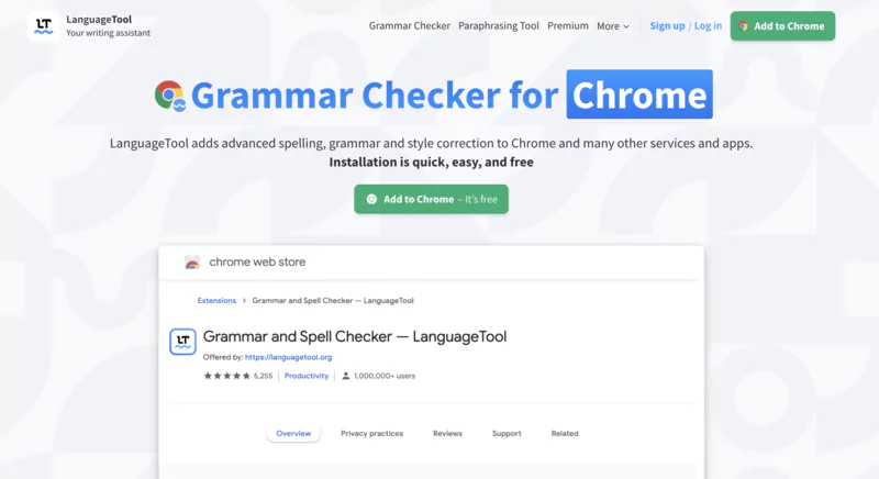 extension chrome de language tool