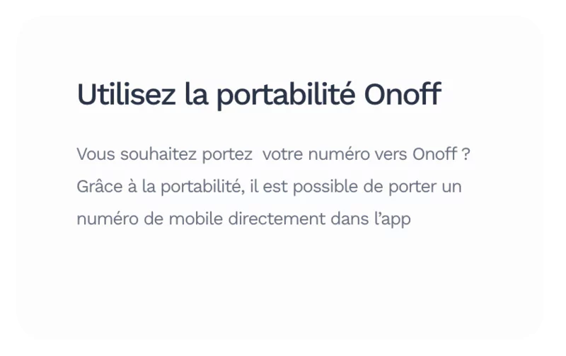 portability of Onoff