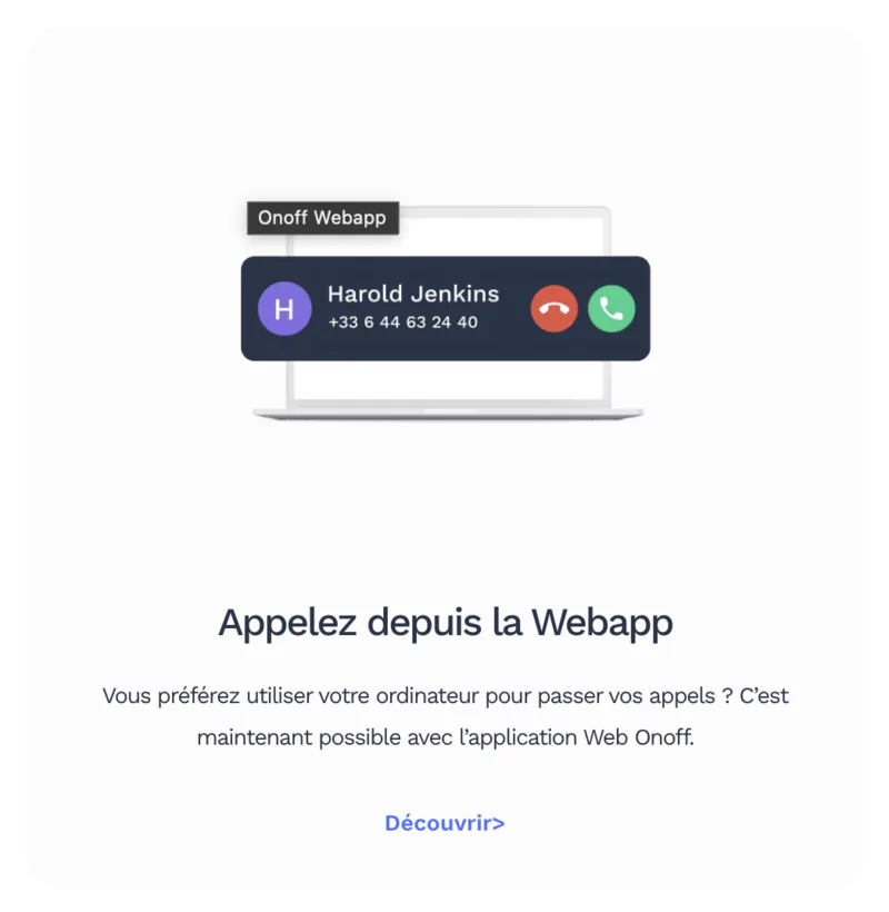 calls from the onoff webapp