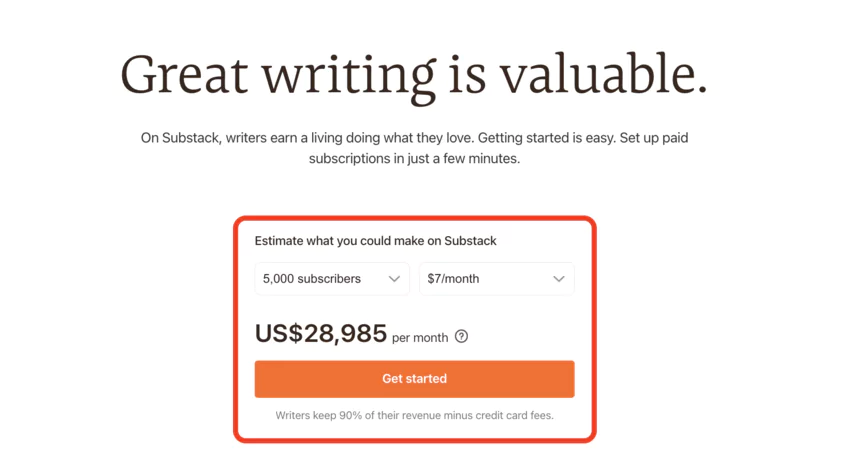 income simulation for each subscription as a whole