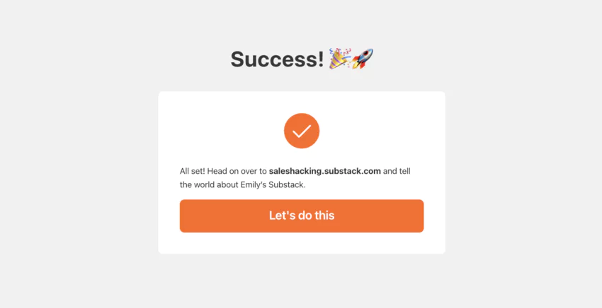 success page