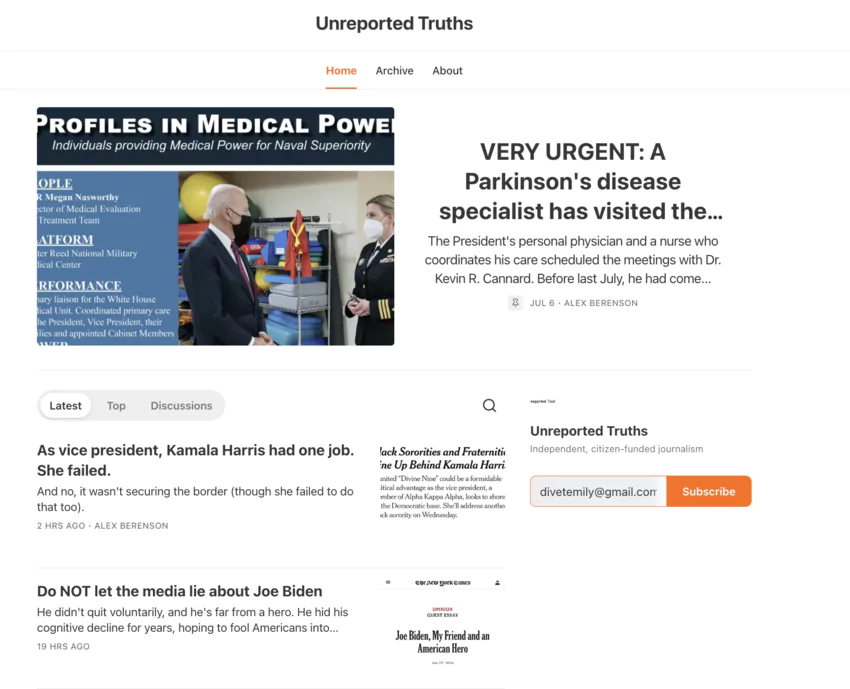  Unreported Truths newsletter