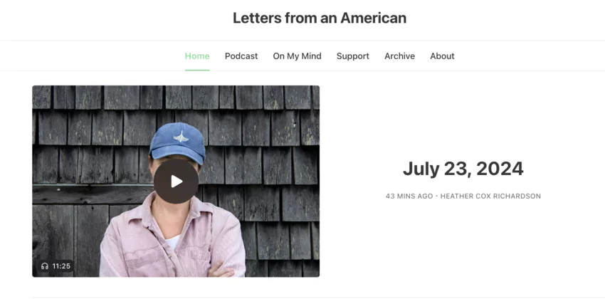 Letters from an American newsletter