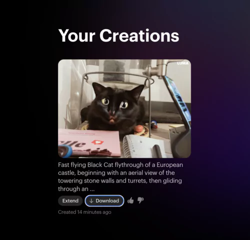 Page d'inscription de Luma AI