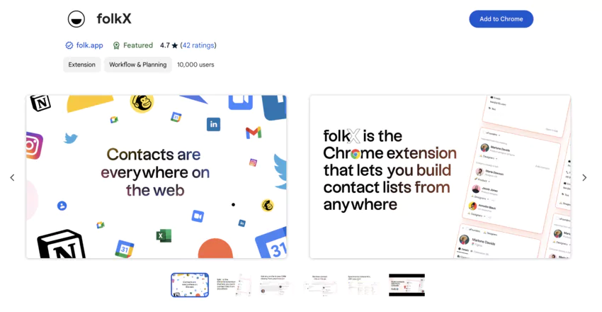 Chrome extension FolkX