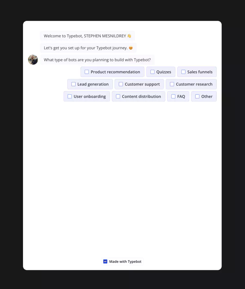 typebot workflow examples