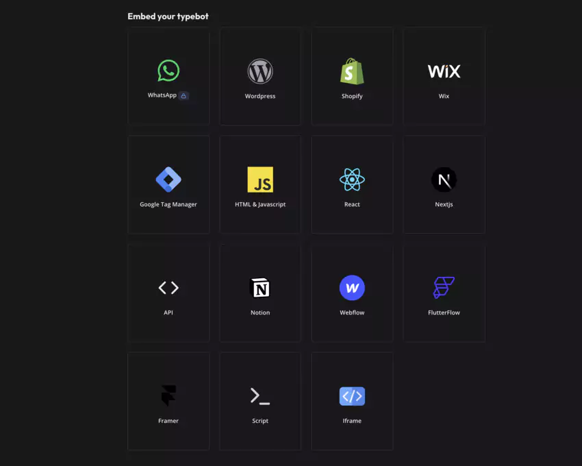 Typebot integrations