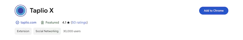 chrome extension Taplio X 