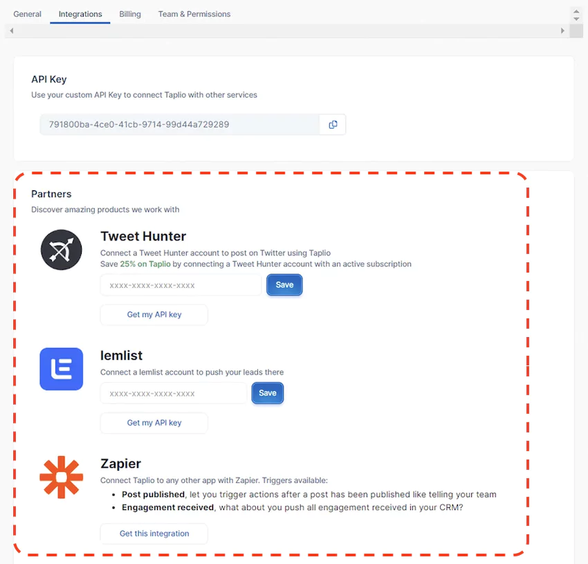 Taplio integrations with other software