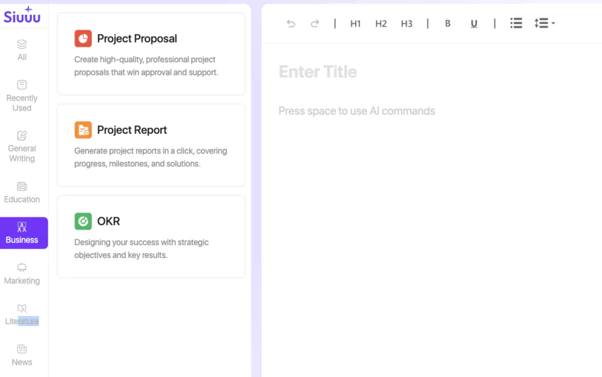 copie d'écran du choix des documents d'entreprise sur sinuuu AI