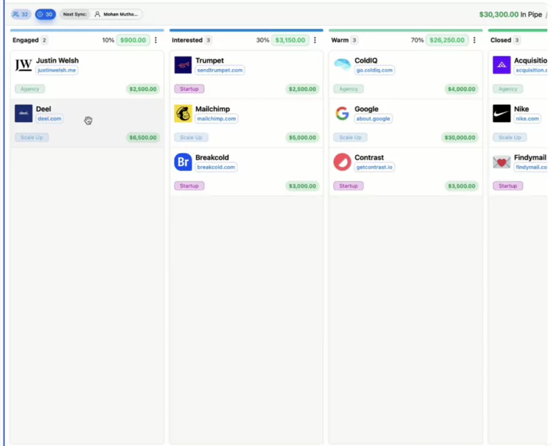 BreakCold's deal management functionality