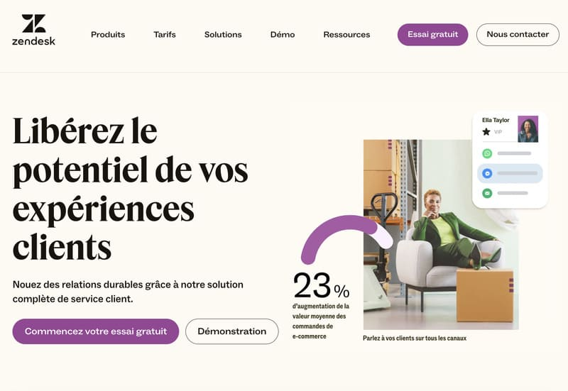 Accueil de Zendesk
