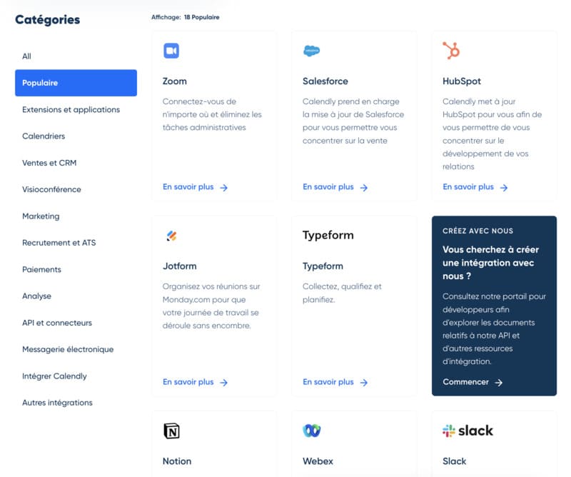 intégrations calendly calendly