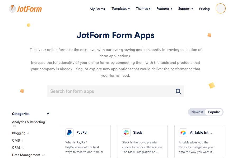 JotForm screenshot - Form Apps