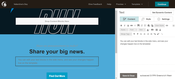 mailchimp - Éditeur de modèles