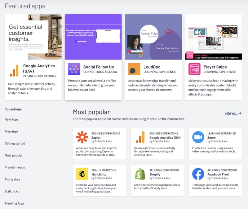 Avis sur Thinkific - logiciel de formation LMS (learning management system)