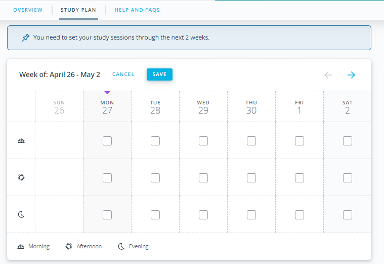 Udacity nanodegree timetable