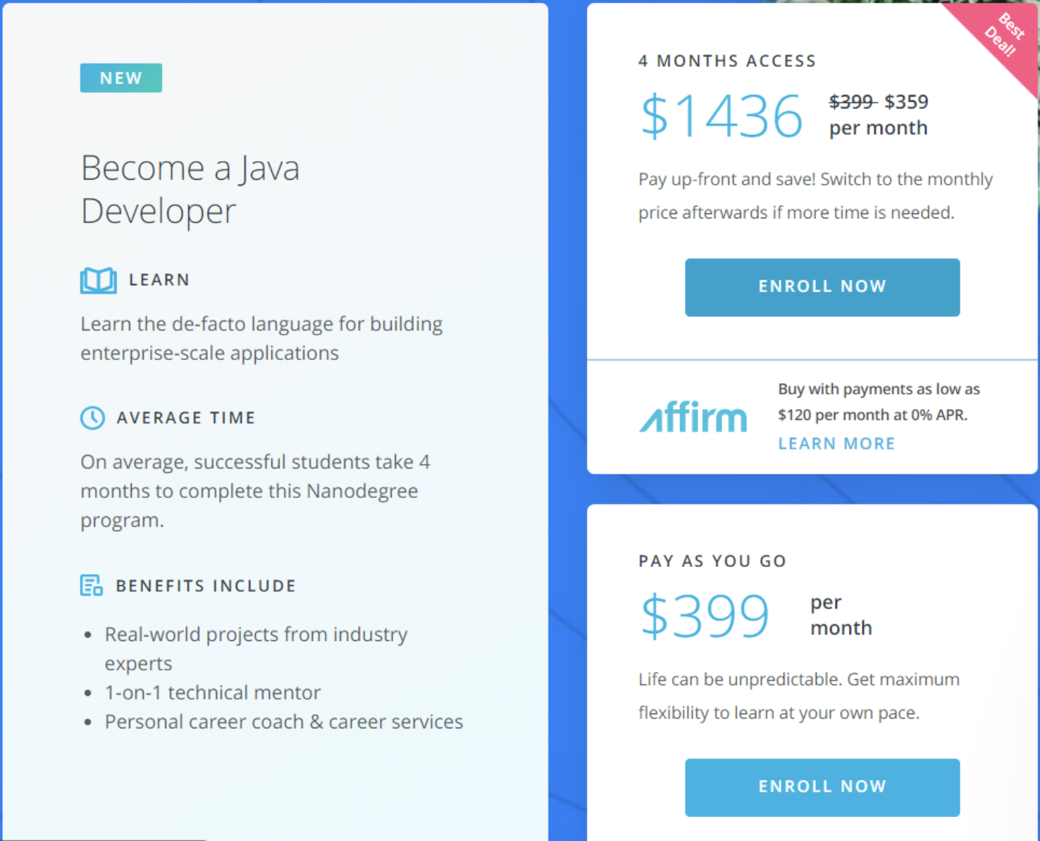 Udacity nanodegree cost
