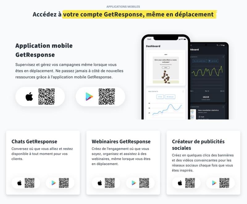 logiciel e-mail site de Getresponse