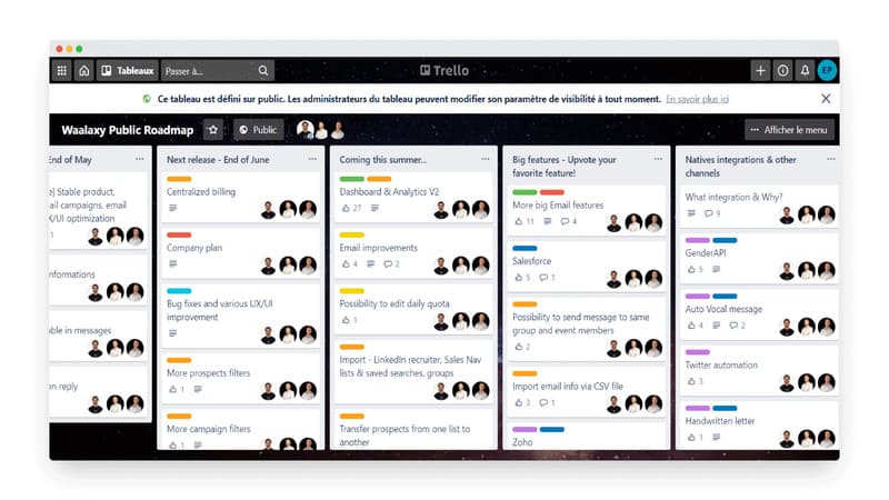 Walaaxy Trello roadmap