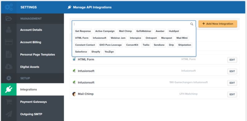 clickfunnels integrations