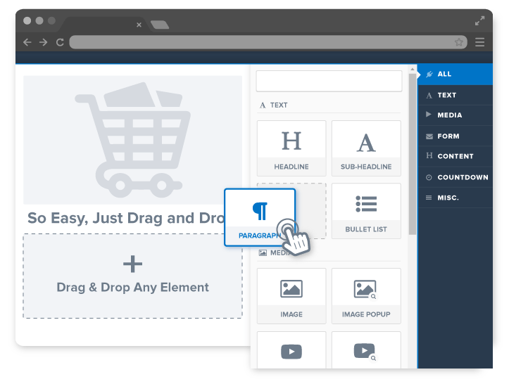 clickfunnels drag and drop