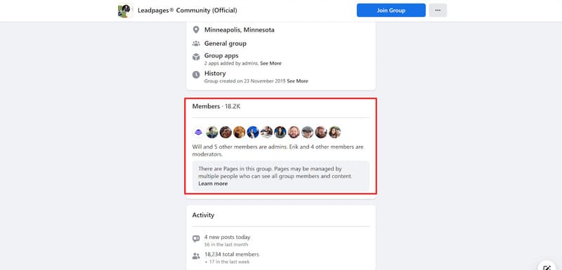 LeadPages community group