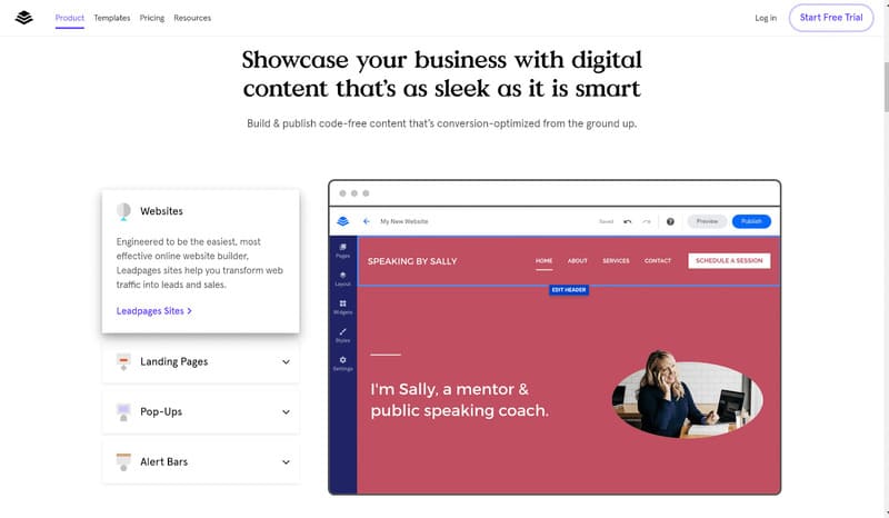 Avis - Leadpages landing page builder products