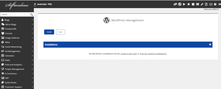 Installing WordPress with Softaculous on HostPapa