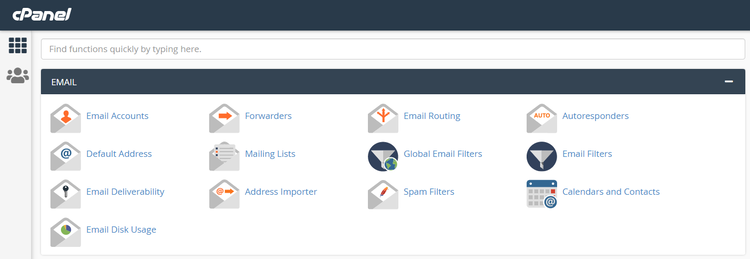 HostPapa email section in the cPanel
