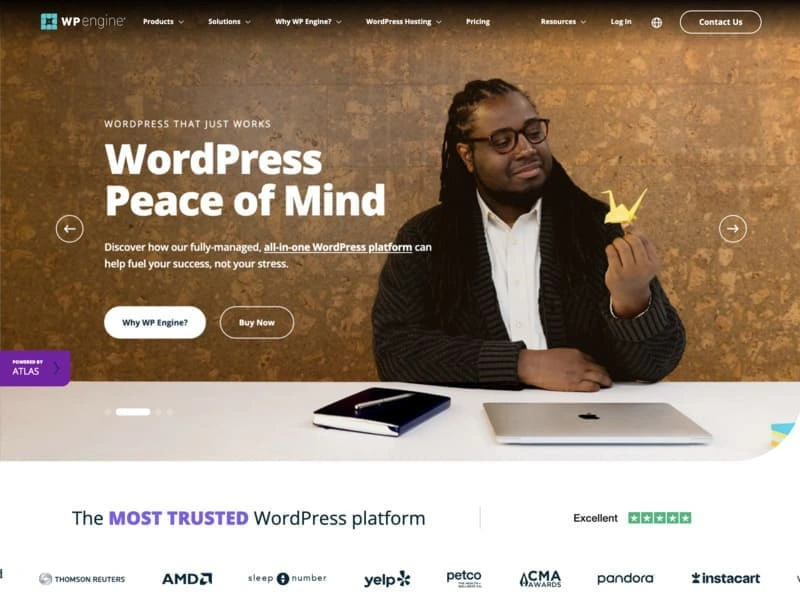 page d'accueil de WP Engine