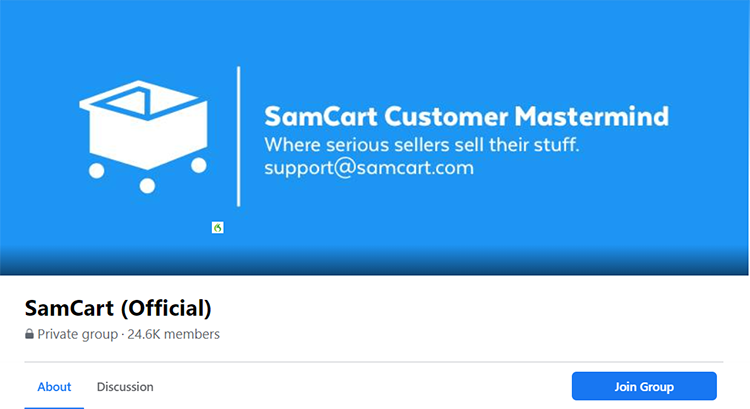 Groupe Facebook samcart