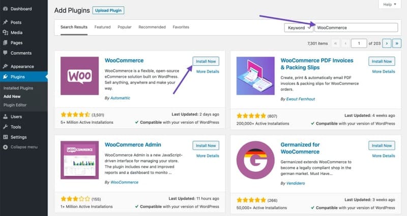 Interface des plugins pour WordPress