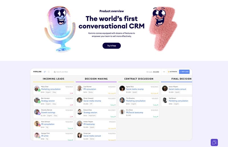 Gestion de la Relation Client (CRM) Kommo