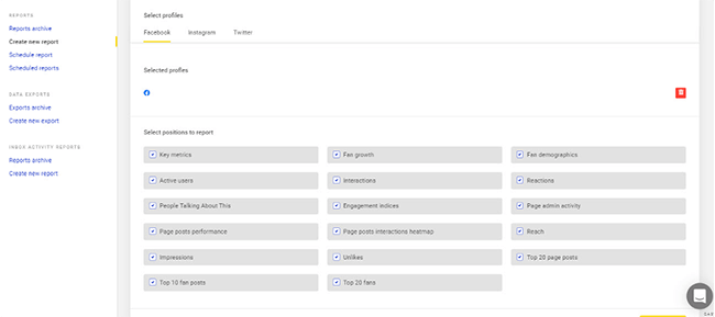 Select which metrics to include in reports