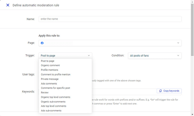 Automatic moderation rule