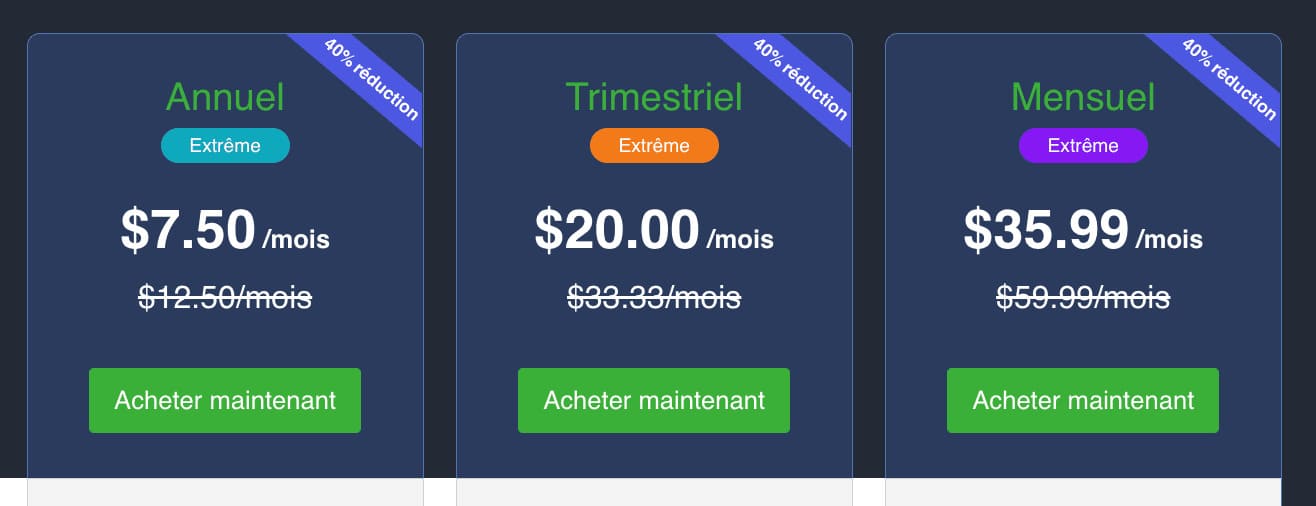 Tarifs - XNSPY 