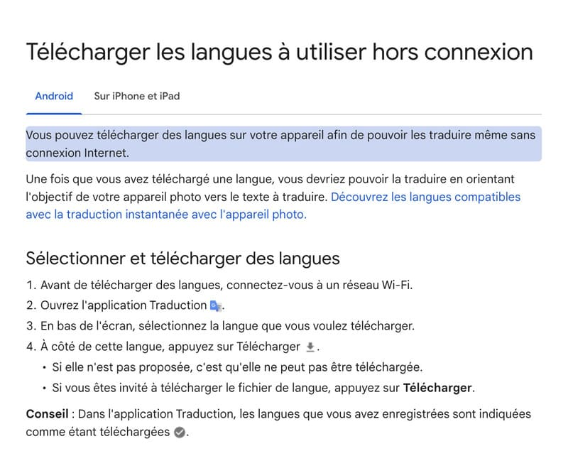 Avis lexique hors ligne