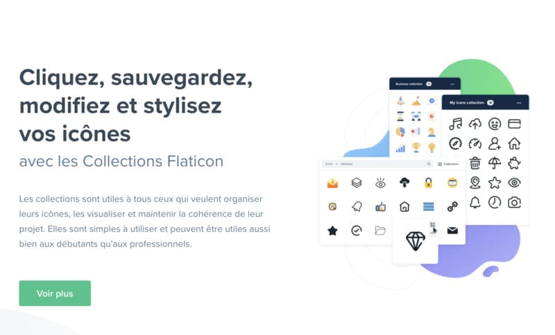 Organisation des collections de Flaticon