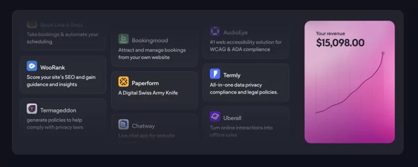 fonctionnalités e-commerce de Duda