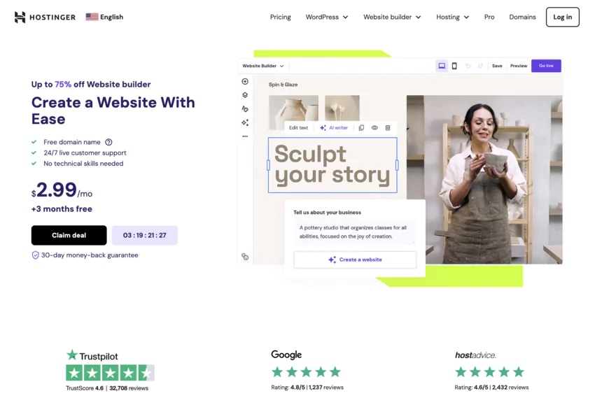 Webflow vs Hostinger