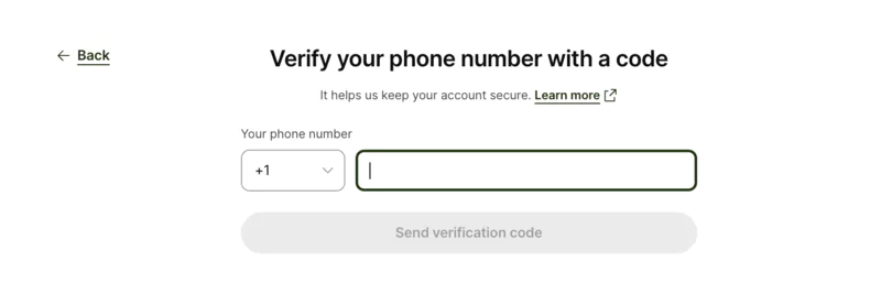 wise account: enter a telephone number