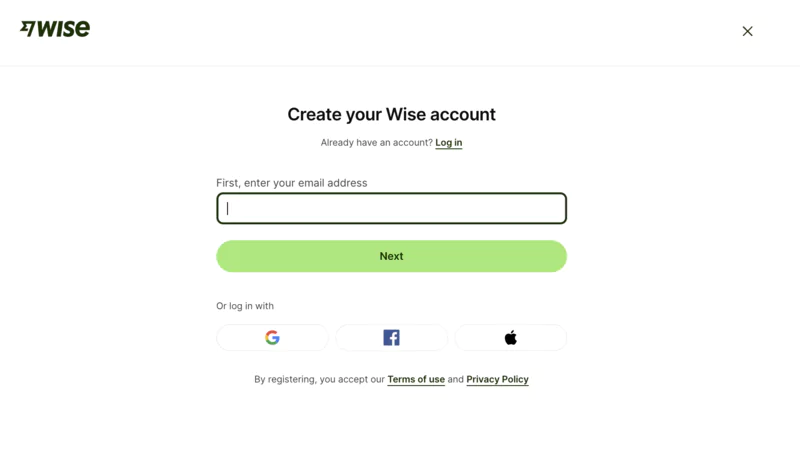 wise account sign-up