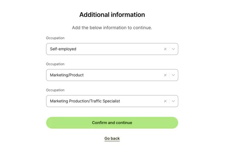 wise account: job information