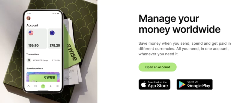 iOs and Android mobile application for a wise account