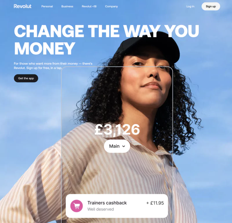 Revolut website: The British Challenger