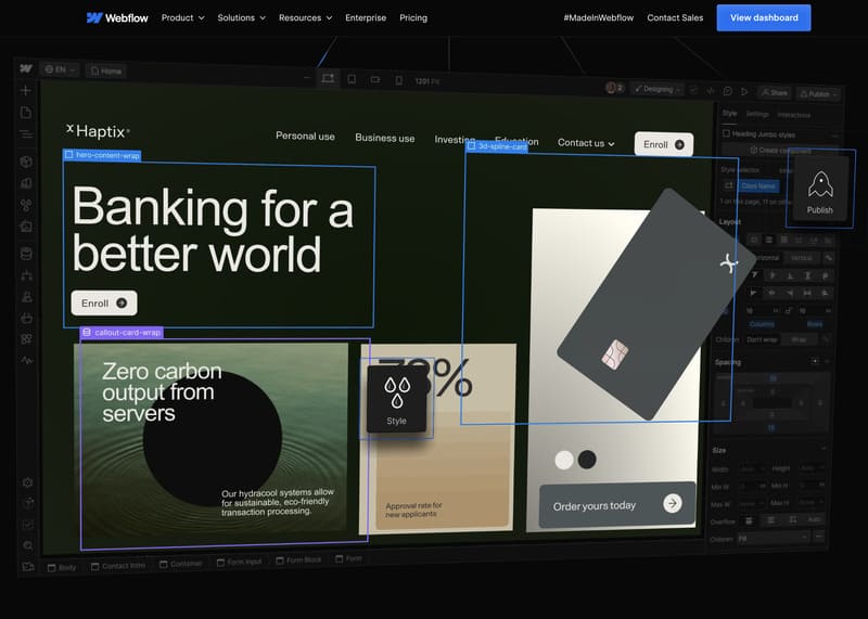 page accueil Webflow