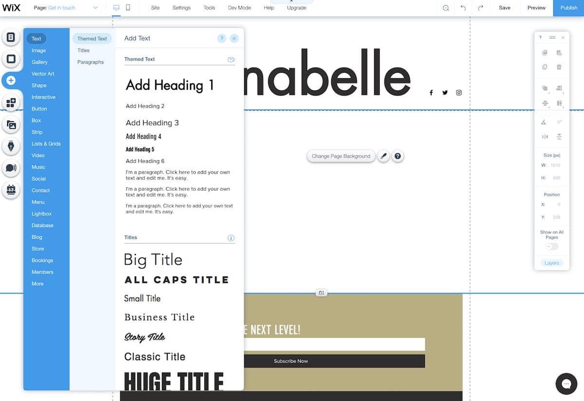 L'interface de l'"éditeur Wix" utilise une approche de "positionnement absolu" pour la conception de sites web. Cela vous donne de la souplesse, mais il est un peu plus difficile de créer des sites web qui s'affichent correctement sur tous les appareils.