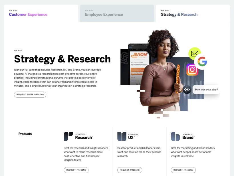 Interface d'analyse vidéo pour la gestion de l'expérience xm par Qualtrics