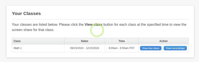 session programmée avec Screenleap